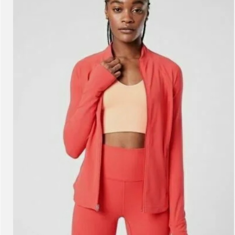 Athleta Salutation Jacket Red Lynchee - image 5